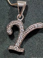 Front view of silver cubic zirconia pendant