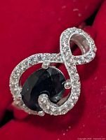 Top view showing sapphire and CZ infinity design