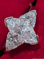 Top view of ring showing four-stone cubic zirconia cluster