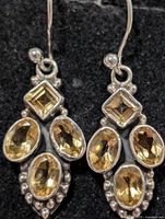 Front view showing citrine arrangement and silver detailing