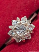 Top view showing cluster of clear stones