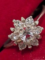 Top view of cluster showing central and surrounding stones