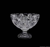 Full view of cut crystal pedestal bowl
