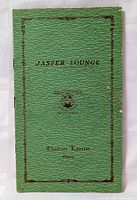 Front cover of green Jasper Lounge menu
