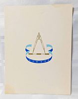 Front cover of cream menu with Cunard emblem