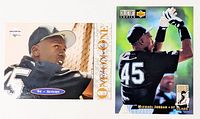 Both Michael Jordan baseball cards front view