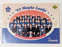 Front of sealed oversized team card showing 1967 Maple Leafs photo