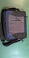 Front view of Lenovo messenger laptop bag, flap closed