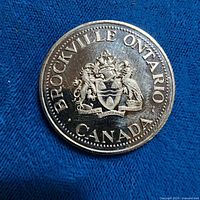 Obverse showing Brockville Ontario Canada coat of arms