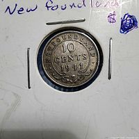 Reverse of 1941 Newfoundland 10 cents coin