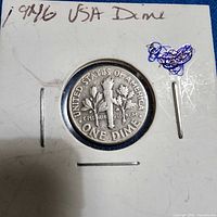 Reverse view of 1946 Roosevelt dime in flip