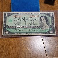 Obverse of 1967 Canadian $1 bill showing full note