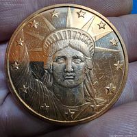 Obverse with Statue of Liberty and stars