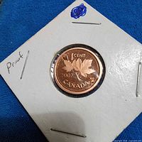 Reverse side showing maple leaves, date 2007, denomination 1 CENT, country CANADA