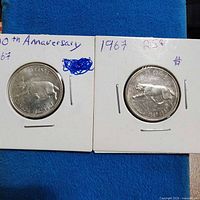 Both 1967 bobcat quarters in flips