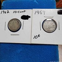 Both coins in holders marked 1962 and 1959