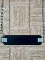 Front view of swing seat with chains attached
