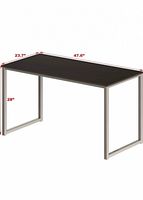 Stock image with dimensions showing assembled desk