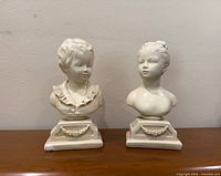 Front view of both chalkware bust bookends
