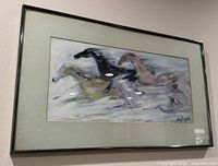 Overall view of framed print showing artwork, frame and mat