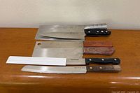 All knives laid out showing handles and blades