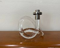 Lucite pretzel twist candlestick front view