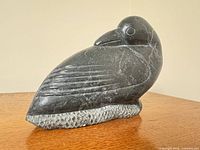 Front/side view of soapstone bird sculpture