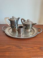 Full view of four-piece set on tray