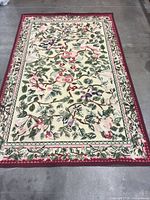 Floral tapestry rug full view