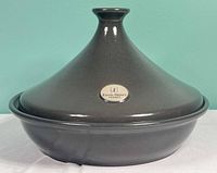 Full view of tagine showing overall form and Emile Henry badge