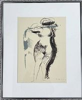 Full view of framed Marino Marini silkscreen print