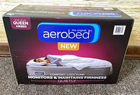 Front of retail box displaying Aerobed logo, product image, and NEW label