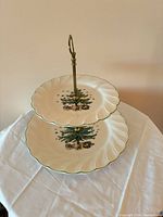 Full view of assembled two-tier tray showing pattern and structure