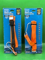 Two packaged Stinson Hook & Pull adjustable straps front view