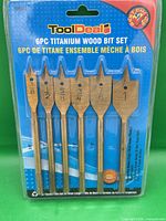 Front view of sealed ToolDeal 6-piece titanium wood bit set