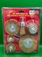 Front view of sealed ToolDeal 6-piece wire brush set showing all six brushes