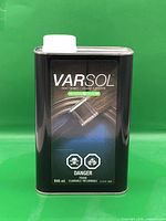 Front view of Varsol 946 mL paint thinner can