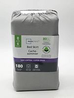 Front of packaged Mainstays queen bed skirt