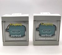 Front view of two boxed heyday earbud case covers