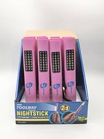 Retail display box front with four front row flashlights visible