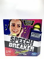 Front of Speech Breaker game box showing title, age range, player count