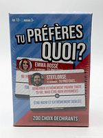 Front of sealed Tu Préfères Quoi? box showing title and age rating