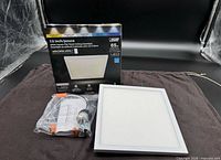 Box, LED panel, junction box and hardware displayed