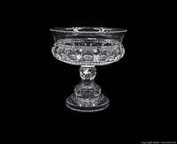 Full view of clear King’s Crown pedestal compote