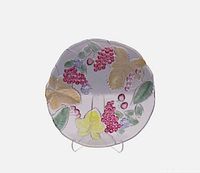 Top view of Mikasa Chablis crystal bowl showing fruit and leaf design