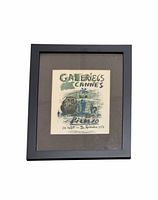 Full view of framed Picasso Galerie 65 Cannes lithograph poster