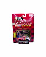 Front of sealed 1997 Racing Champions blister pack showing car, card and stand