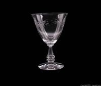 Full view of single Arcadia pattern water goblet