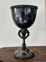 Full view of silver plated trophy goblet