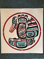 Full view of Northwest Coast print showing entire design within circular border